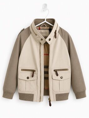 Burberry Kids Two-Tone Beige & Brown Jean Jacket